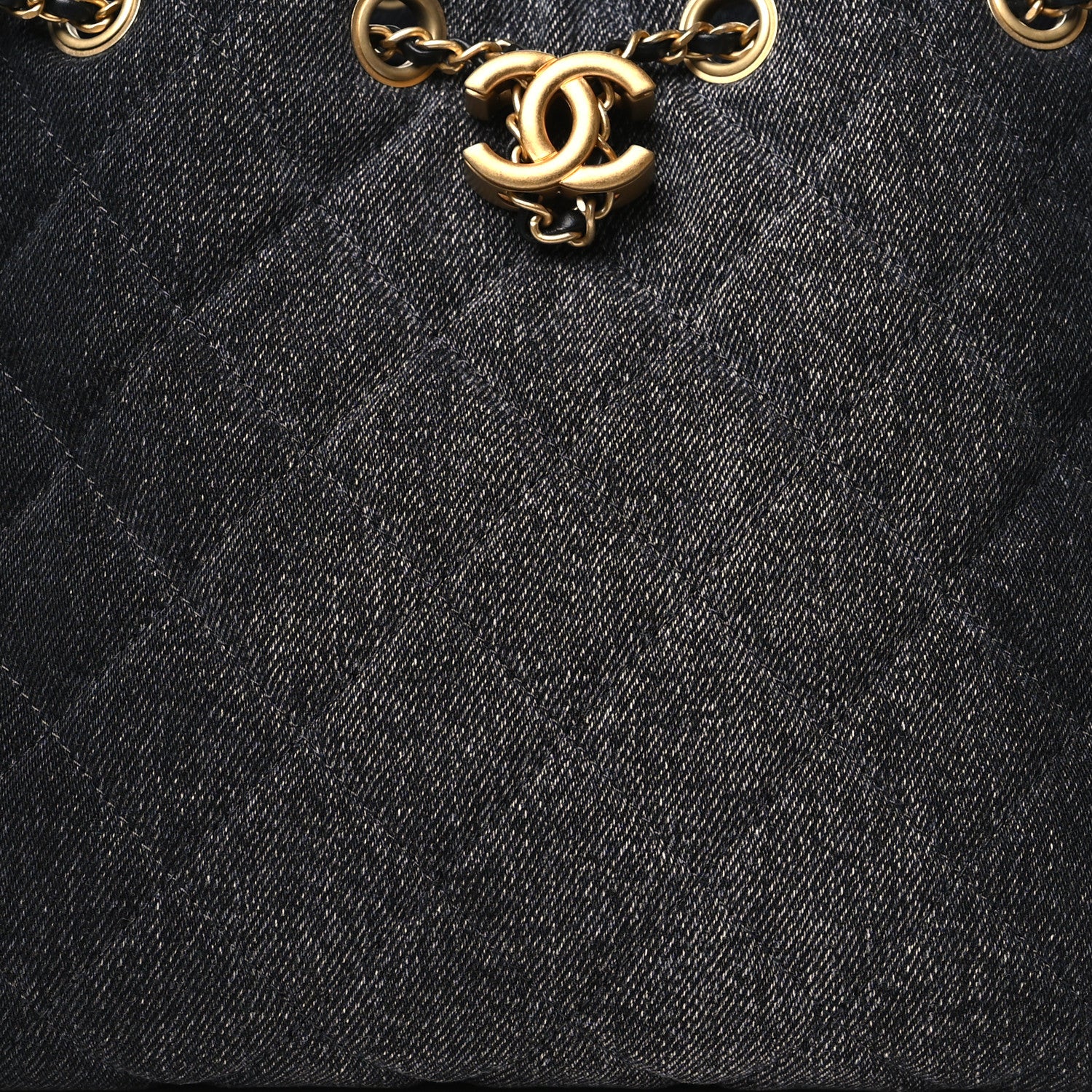 Chanel Washed Denim Quilted Small Chanel 25 Handbag Black 8 of 10