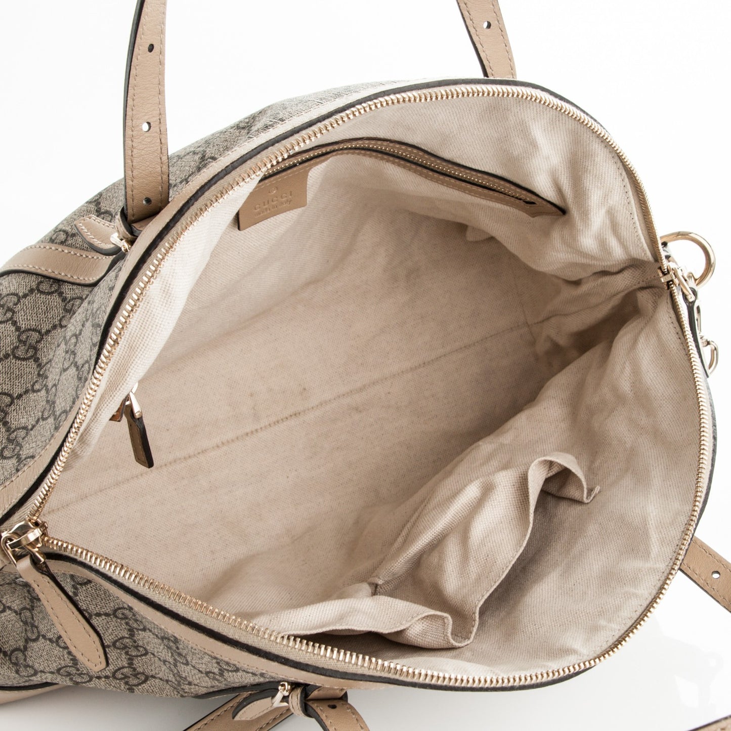 GG Supreme Monogram Medium Nice Top Handle Dome Bag Beige