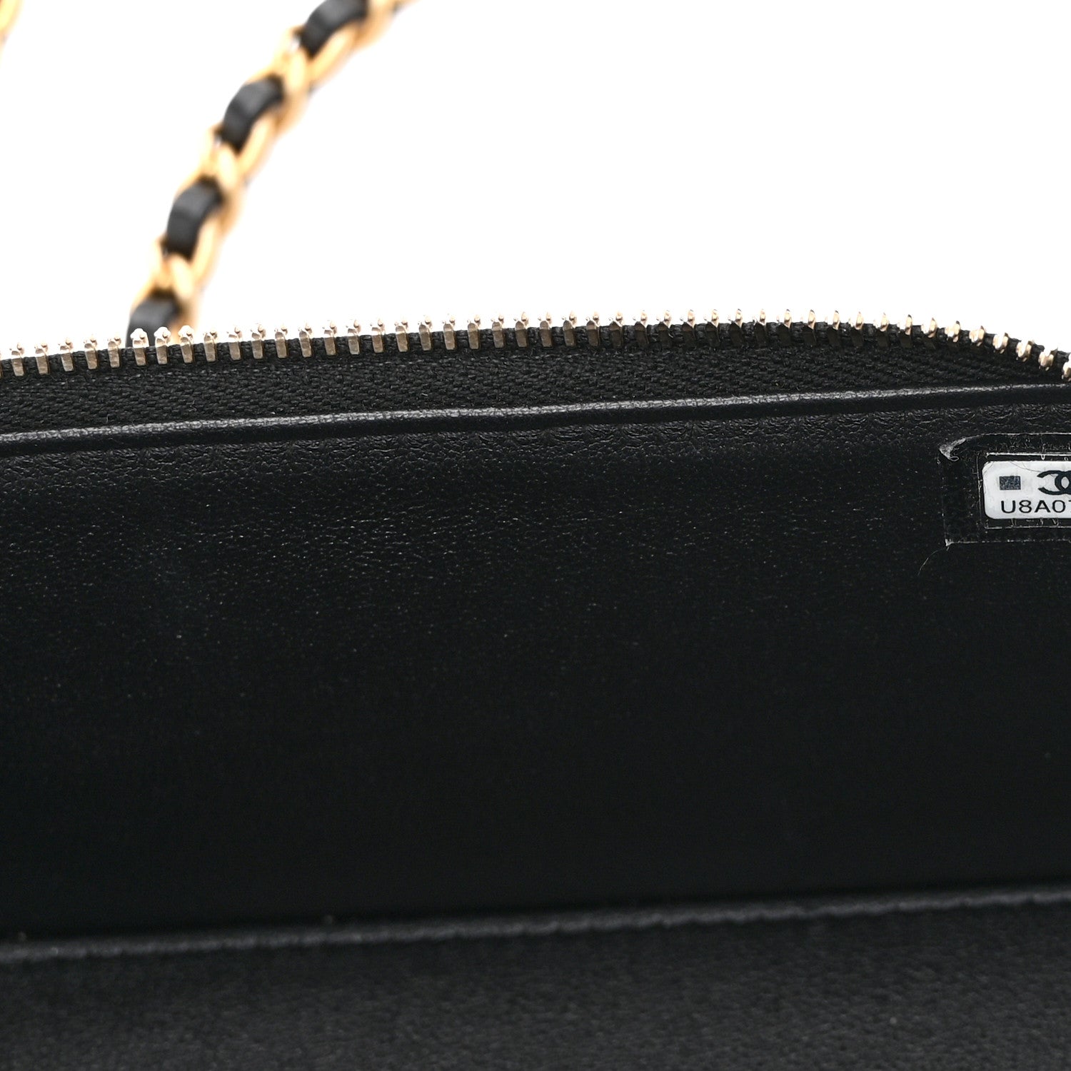 Chanel Shiny Lambskin Quilted Small Vanity Case With Chain Black 8 of 11