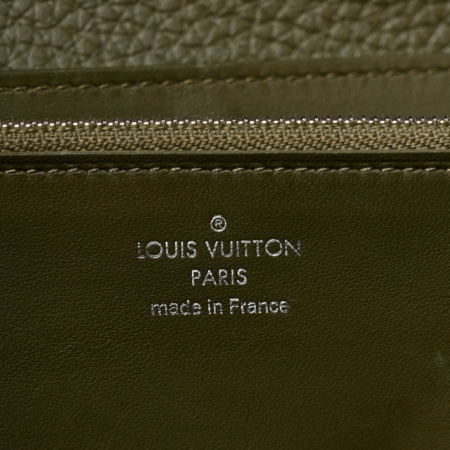 Taurillon Capucines Snakeskin Wallet Khaki