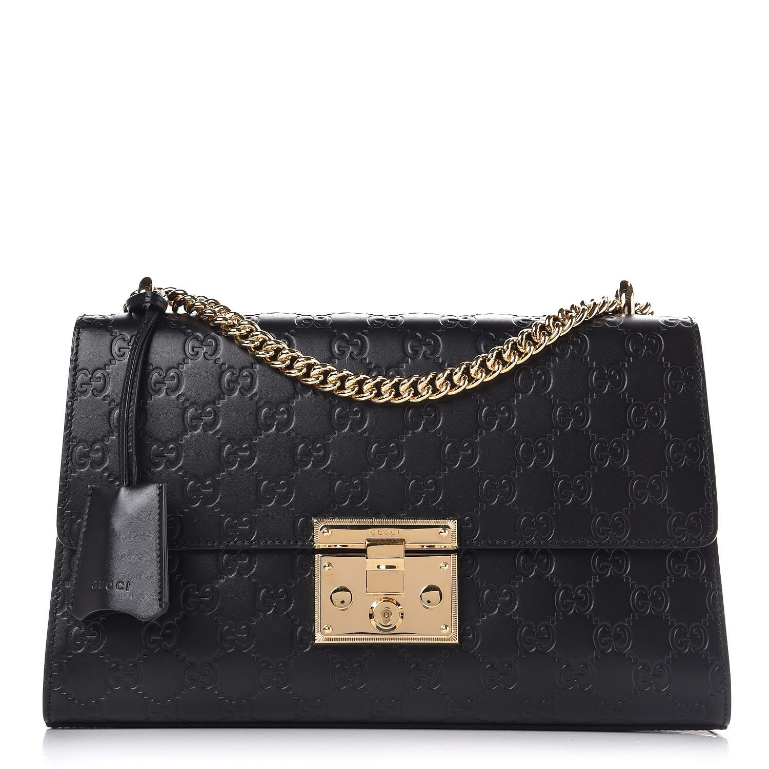 Gucci Guccissima Medium Padlock Shoulder Bag Black 2 of 19