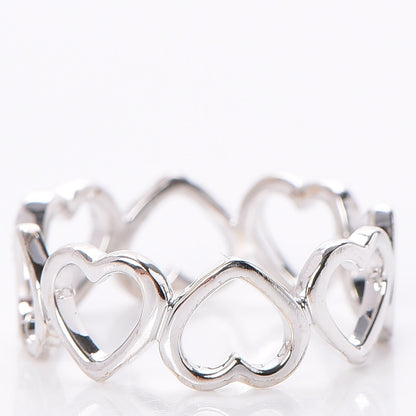 Tiffany 18K White Gold Diamond Hearts Eternity Band Ring 53 6.25 3 of 6