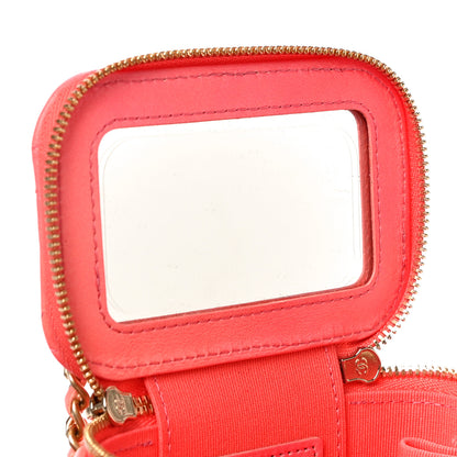 Chanel Lambskin Quilted Ombre Top Handle Mini Vanity Case With Chain Coral 5 of 11