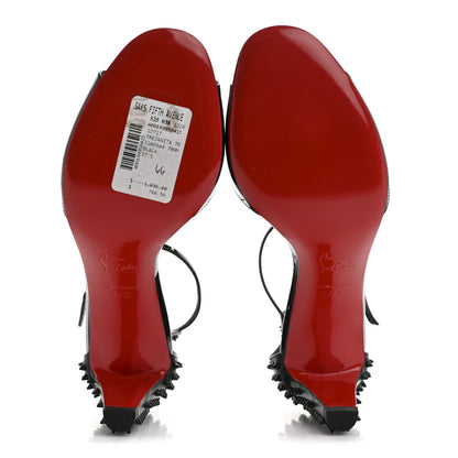 Christian Louboutin Patent Nappa Trezanita 70 Ankle Strap Sandals 37.5 Black 6 of 12