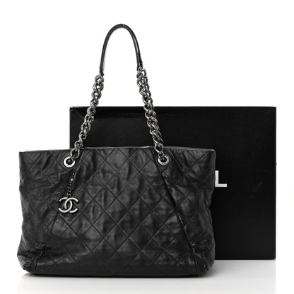 Chanel Calfskin Quilted Large Coco Pleats Tote Black 34 of 34