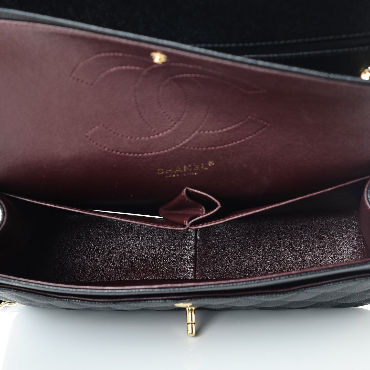 Caviar Quilted Jumbo Double Flap Black