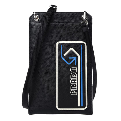 Prada Saffiano Logo Cellphone Case With Strap Black 1 of 6