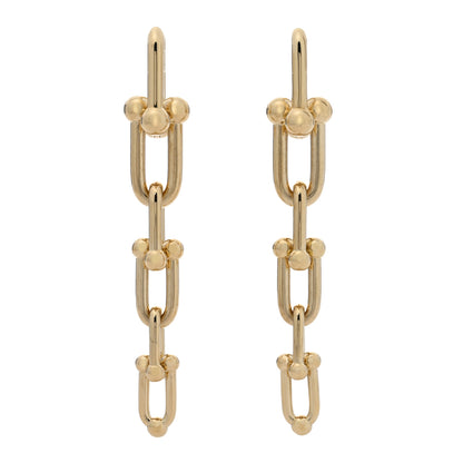 Tiffany 18K Yellow Gold HardWear Graduated Link Earrings 1 of 5