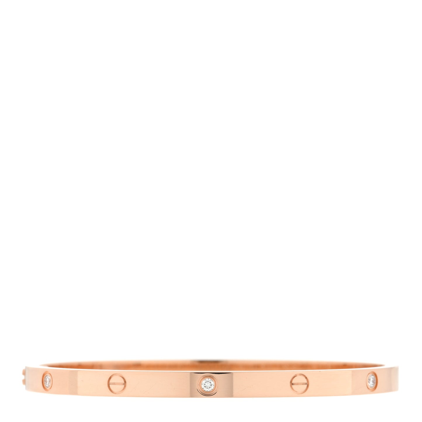 18K Pink Gold 6 Diamond Small LOVE Bracelet 15