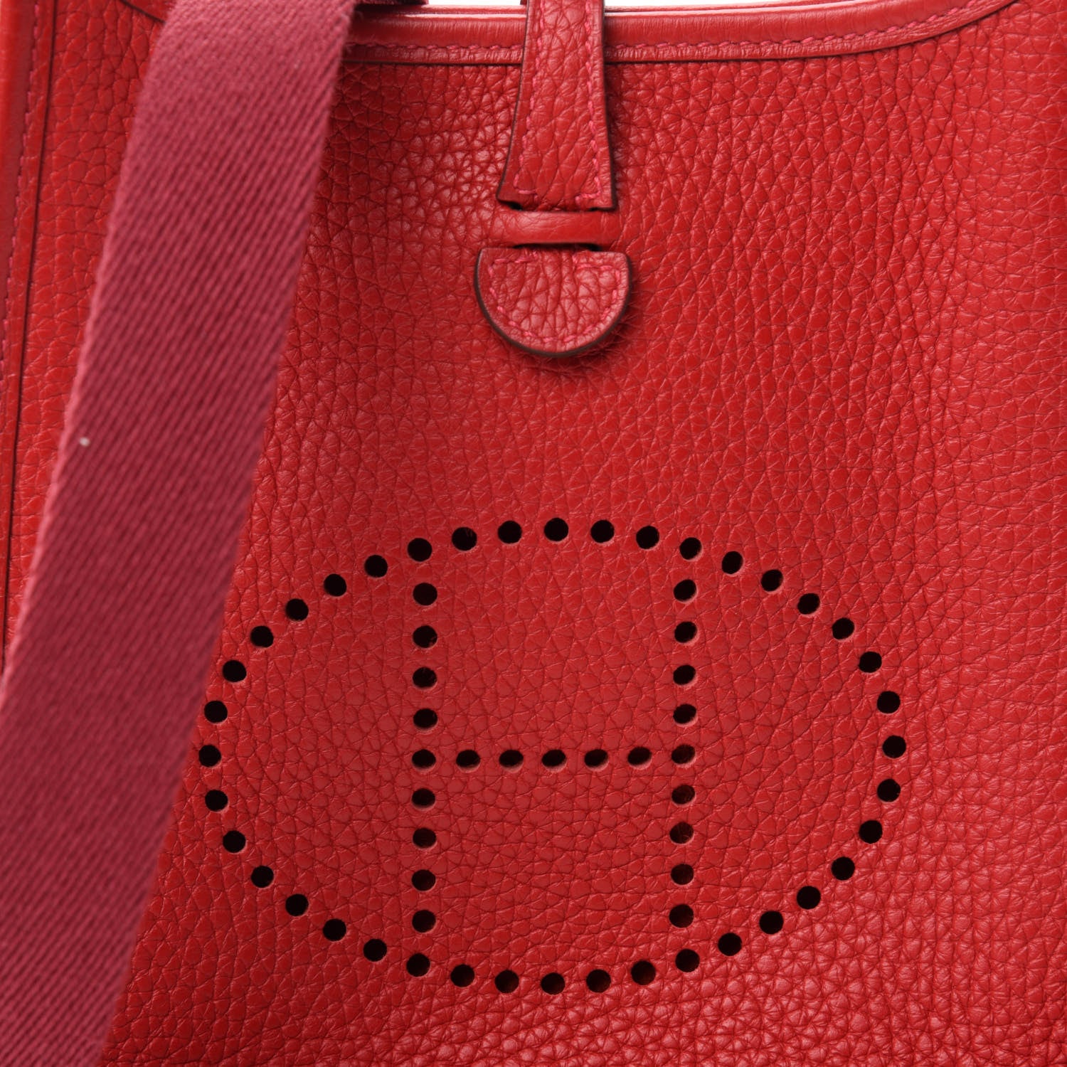Hermes Taurillon Clemence Evelyne TPM Rouge Casaque 10 of 11