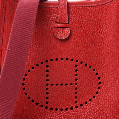 Hermes Taurillon Clemence Evelyne TPM Rouge Casaque 10 of 11