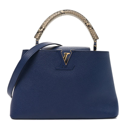 Louis Vuitton Taurillon Snakeskin Capucines MM Blue 1 of 9