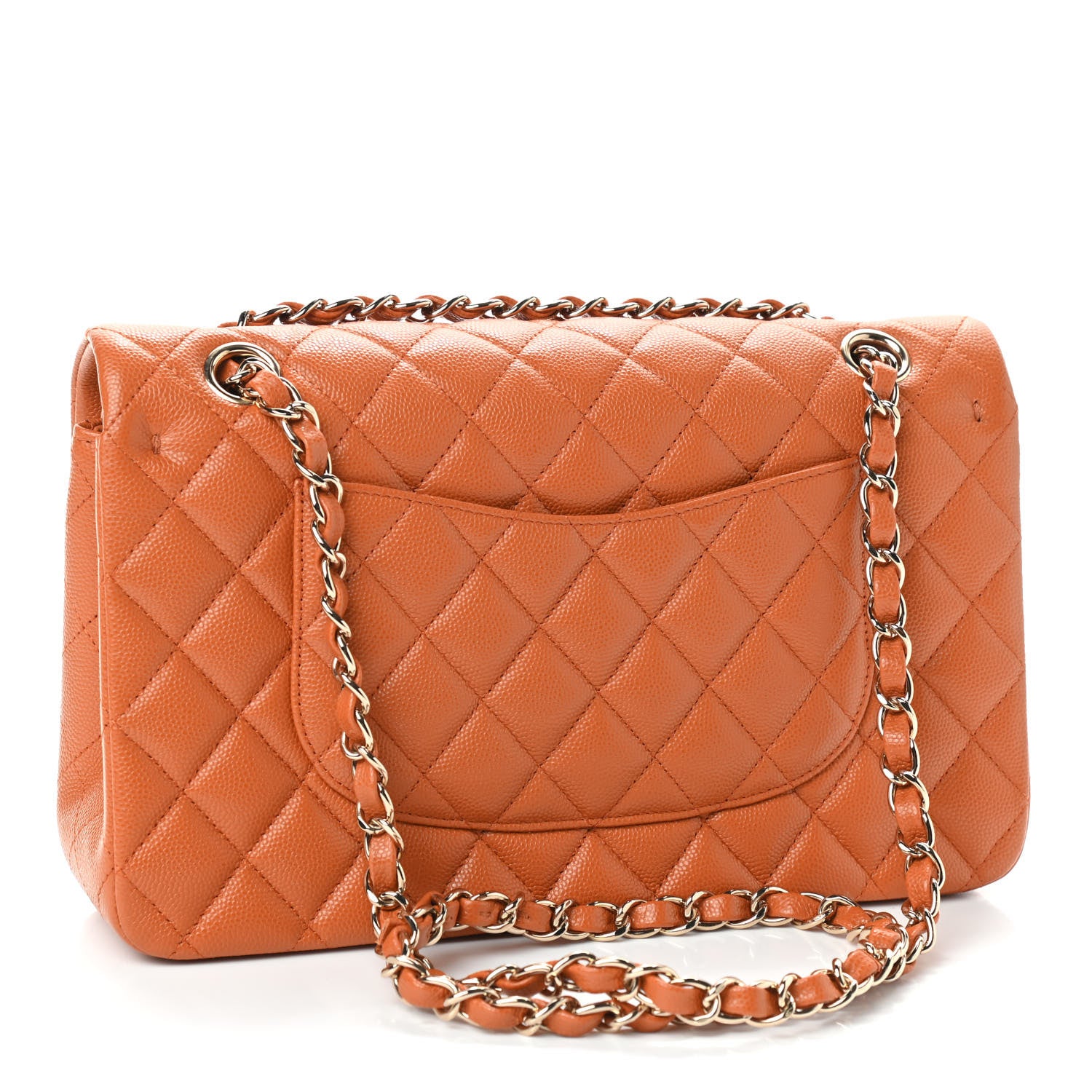 Chanel Caviar Quilted Medium Double Flap Light Brown 2 of 8