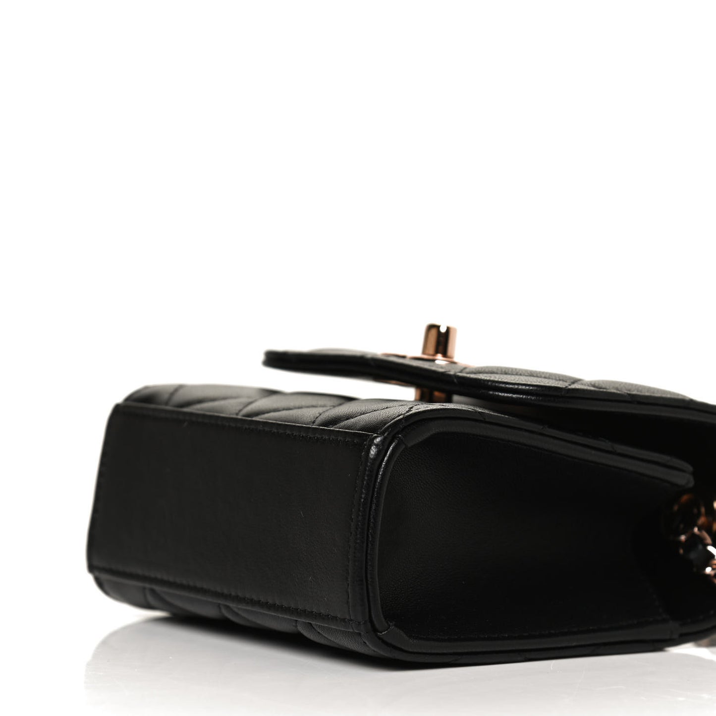 Lambskin Quilted Mini Trendy CC Chain Wallet Black