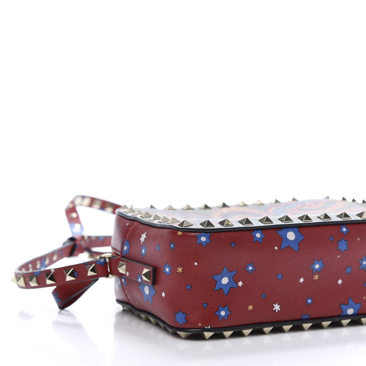 Vitello Enchanted Wonderland Rockstud Camera Crossbody Bag Multicolor