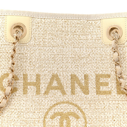 Chanel Lurex Boucle Small Deauville Tote Ivory 8 of 12
