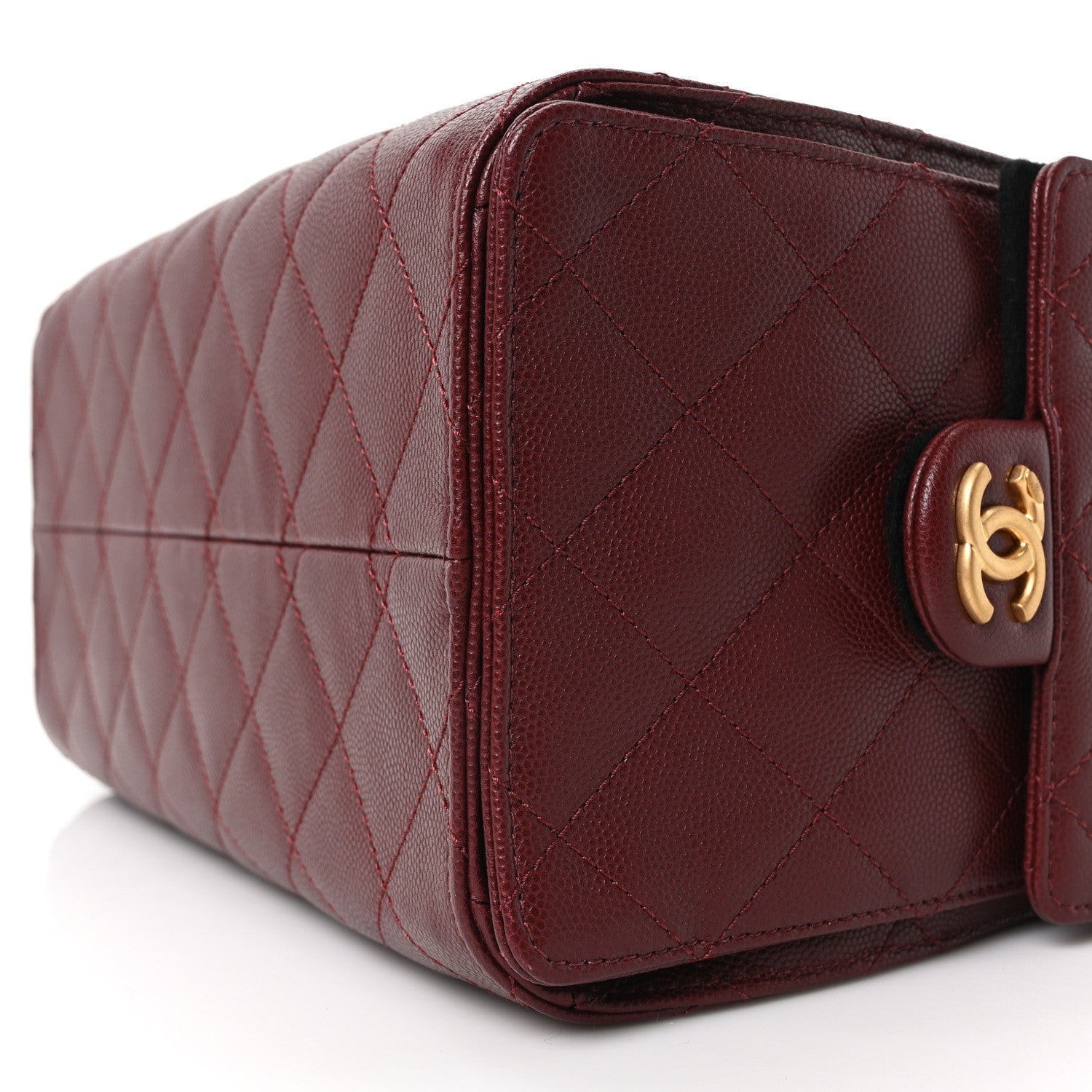 Chanel Caviar Quilted Small Chanel 25 Handbag Burgundy 10 of 11