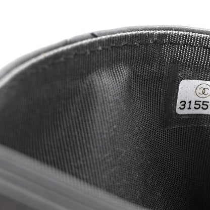 Chanel Shiny Goatskin Quilted Chanel 19 Card Holder Dark Grey 8 of 9