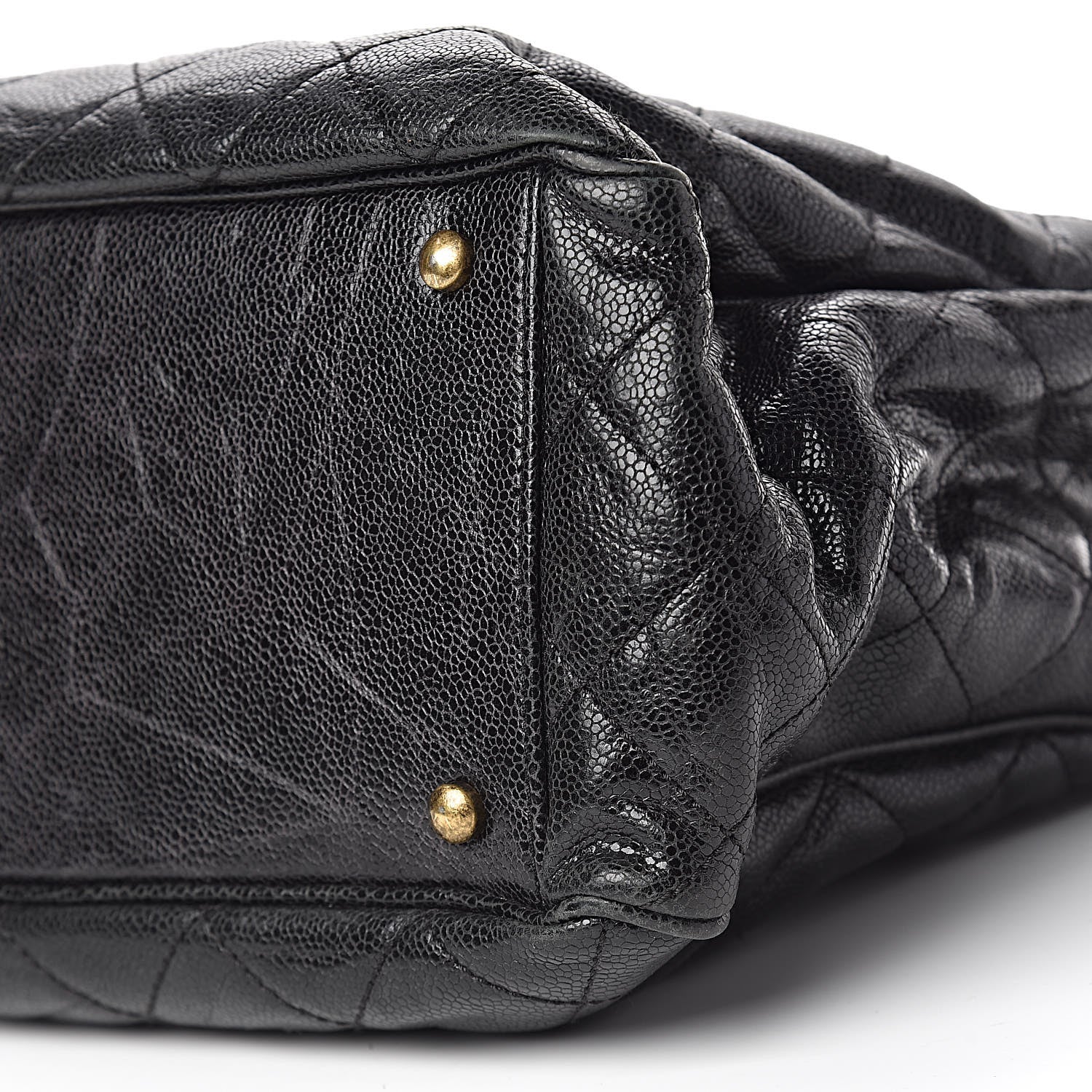 Chanel Glazed Caviar Quilted Small Shiva Tote Black 10 of 11