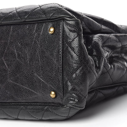 Chanel Glazed Caviar Quilted Small Shiva Tote Black 10 of 11
