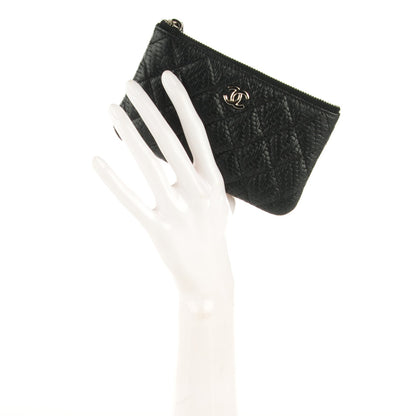 Chanel Woven Lambskin Quilted Cosmetic Pouch Black 2 of 9