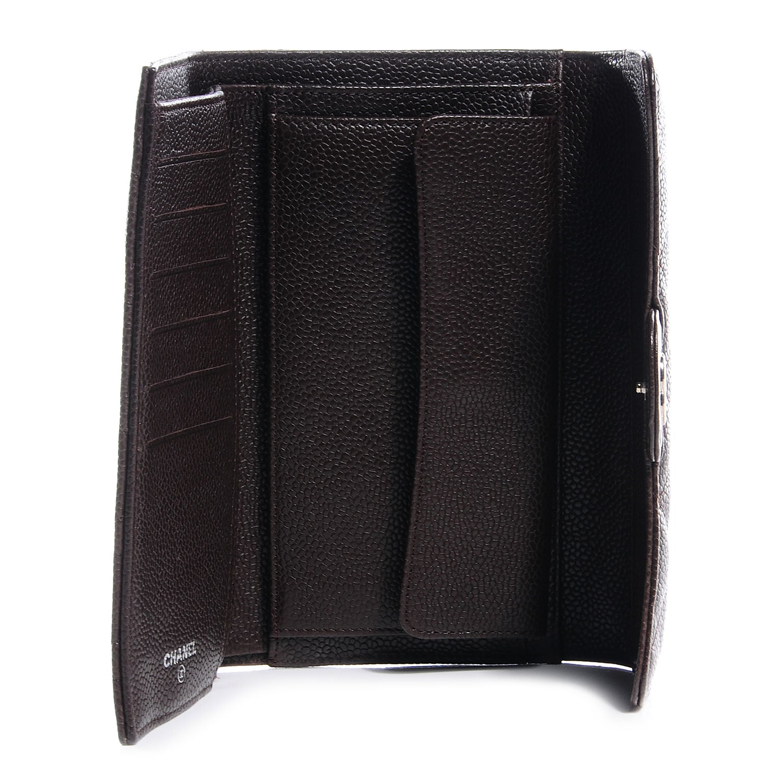 Chanel Caviar Quilted Long Flap Wallet Dark Brown 5 of 9