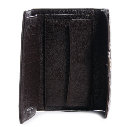 Chanel Caviar Quilted Long Flap Wallet Dark Brown 5 of 9