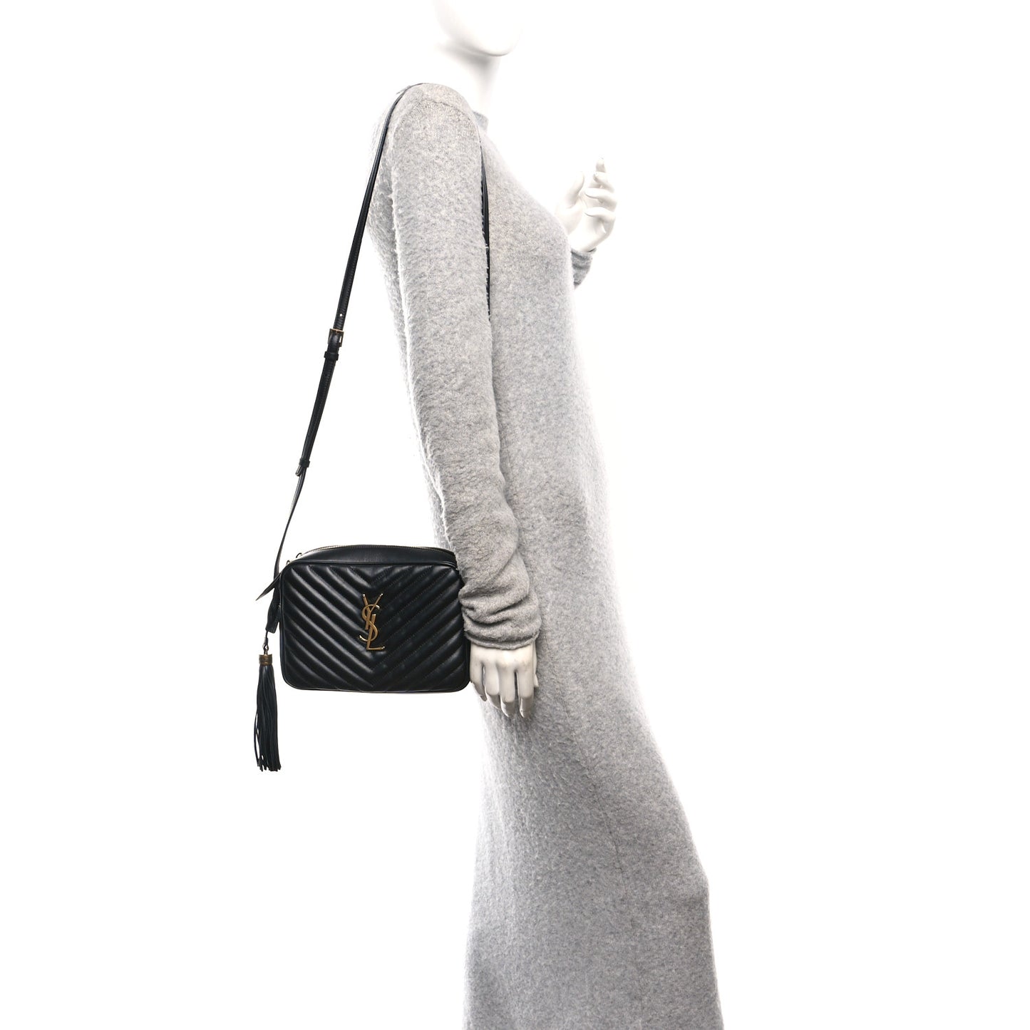 Calfskin Matelasse Monogram Lou Camera Bag Black