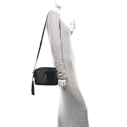 Saint Laurent Calfskin Matelasse Monogram Lou Camera Bag Black 2 of 10