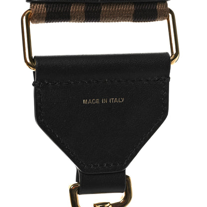 Fendi Ribbon Vitello Seta FF 1974 Adjustable Strap You Fango Marrone Black 3 of 5