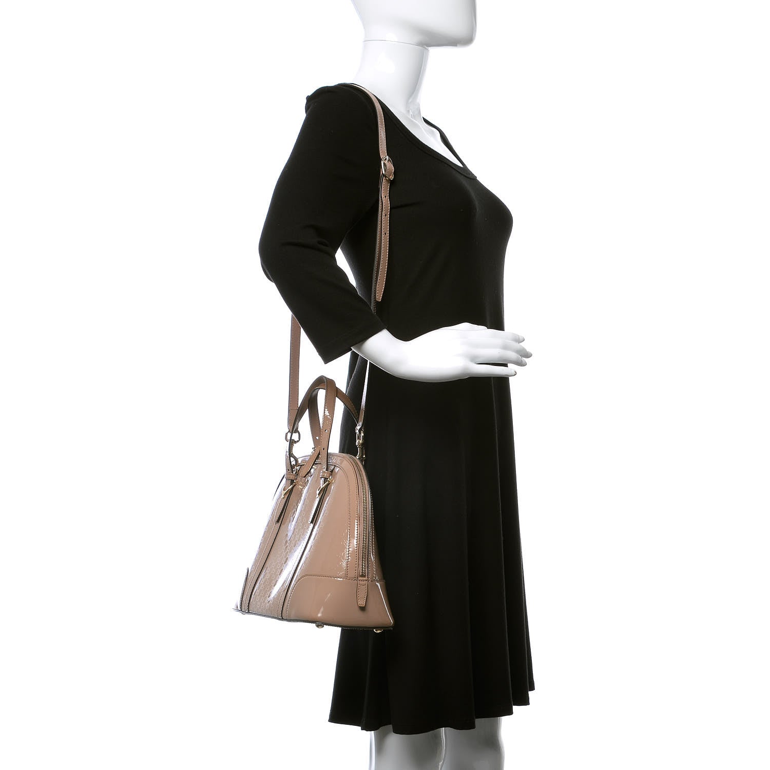 Gucci Patent Microguccissima Small Nice Top Handle Dome Bag Dark Cipria 2 of 10