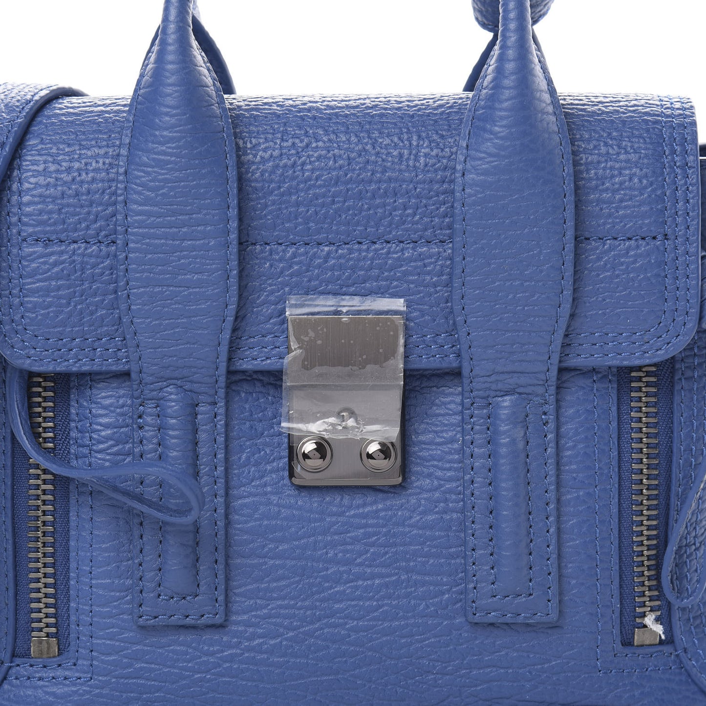 3.1 Textured Calfskin Mini Pashli Satchel Cerulean