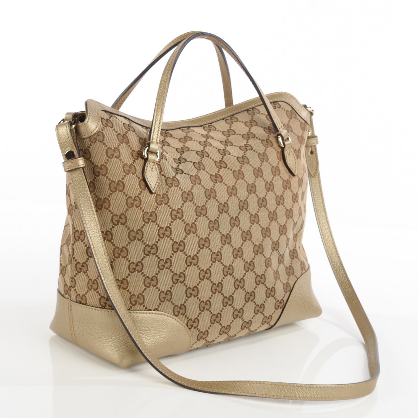 Monogram Medium Bree Foldover Tote Golden Beige