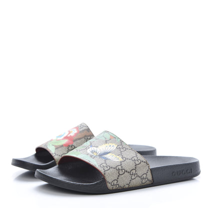 Gucci GG Supreme Monogram Tian Womens Slide Sandals 38 Beige Multicolor 3 of 8