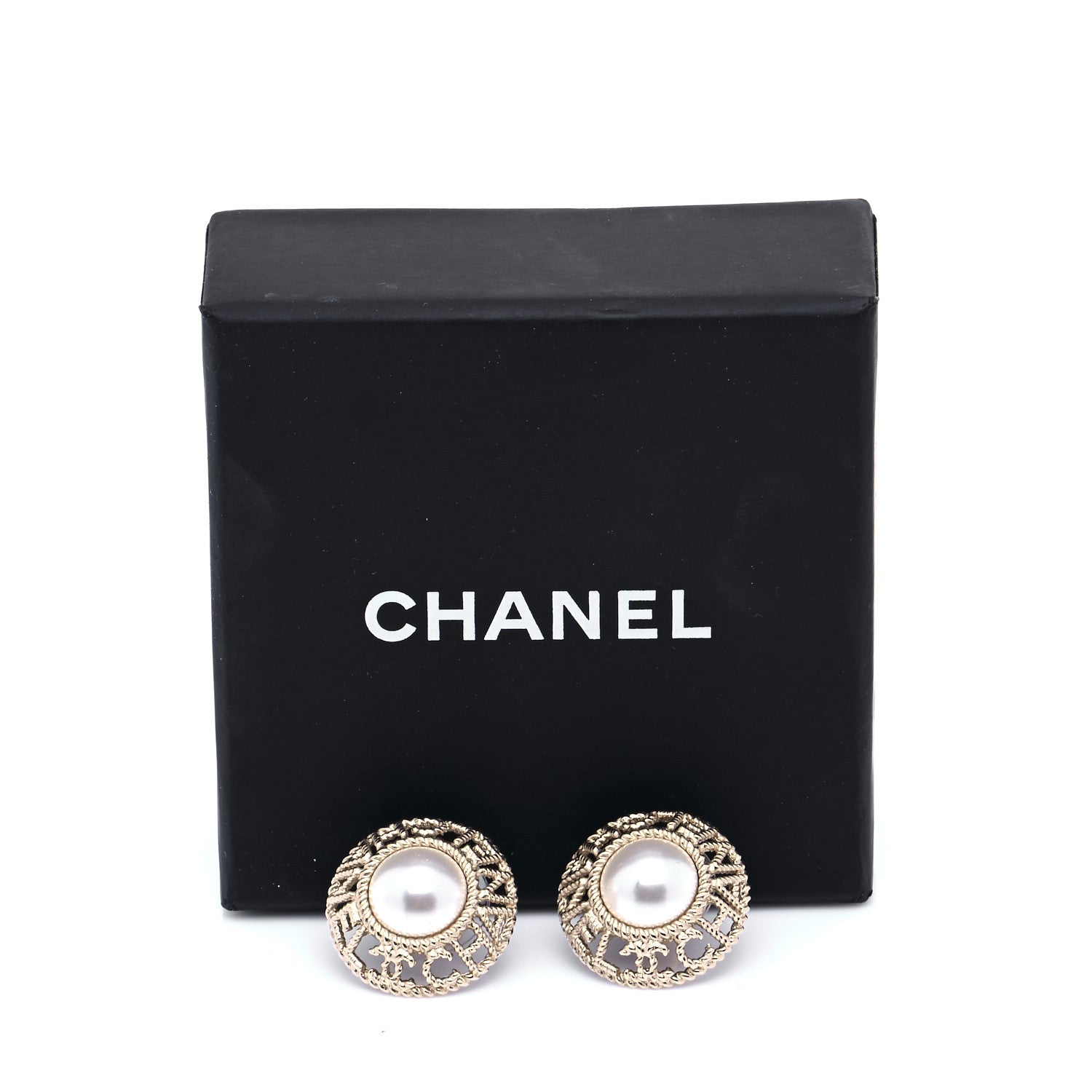 Chanel Pearl CC Round Rope Logo Earrings Gold 6 of 6