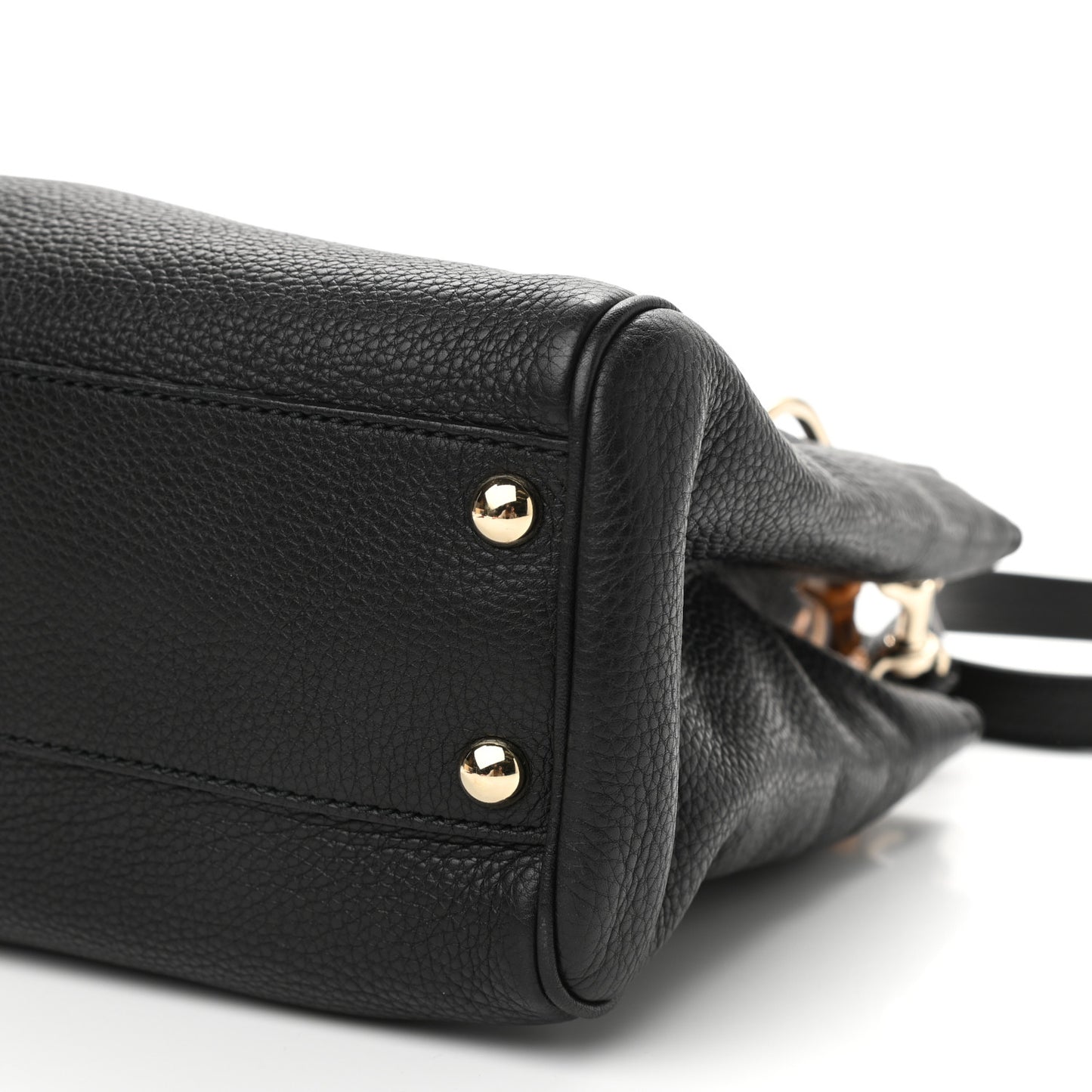 Calfskin Small Bamboo Shopper Tote Black