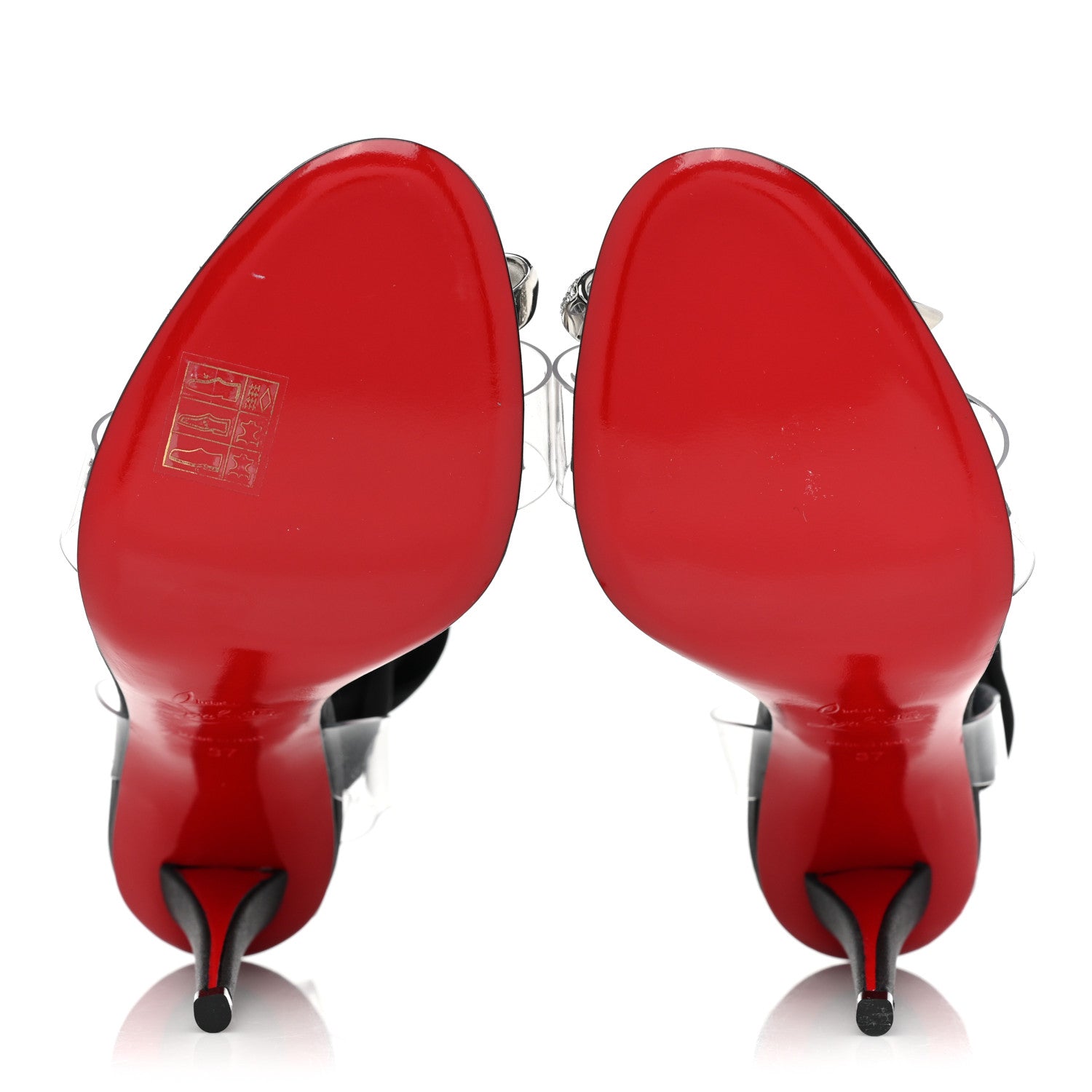 Christian Louboutin Satin Crystal PVC Astrinodo 100 Sandals 37 Black 5 of 10