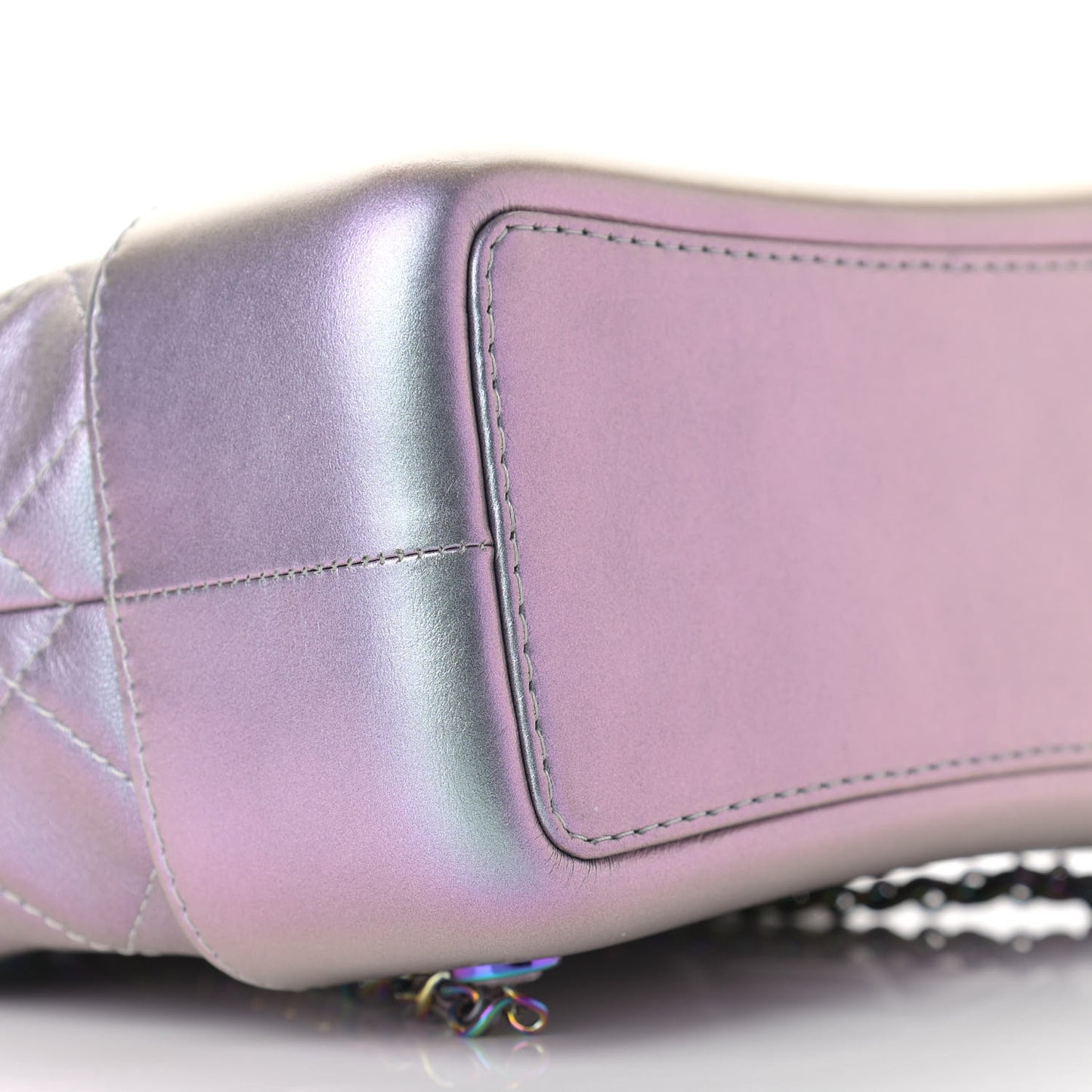 Iridescent Lambskin Calfskin Small Quilted Gabrielle Backpack Light Purple