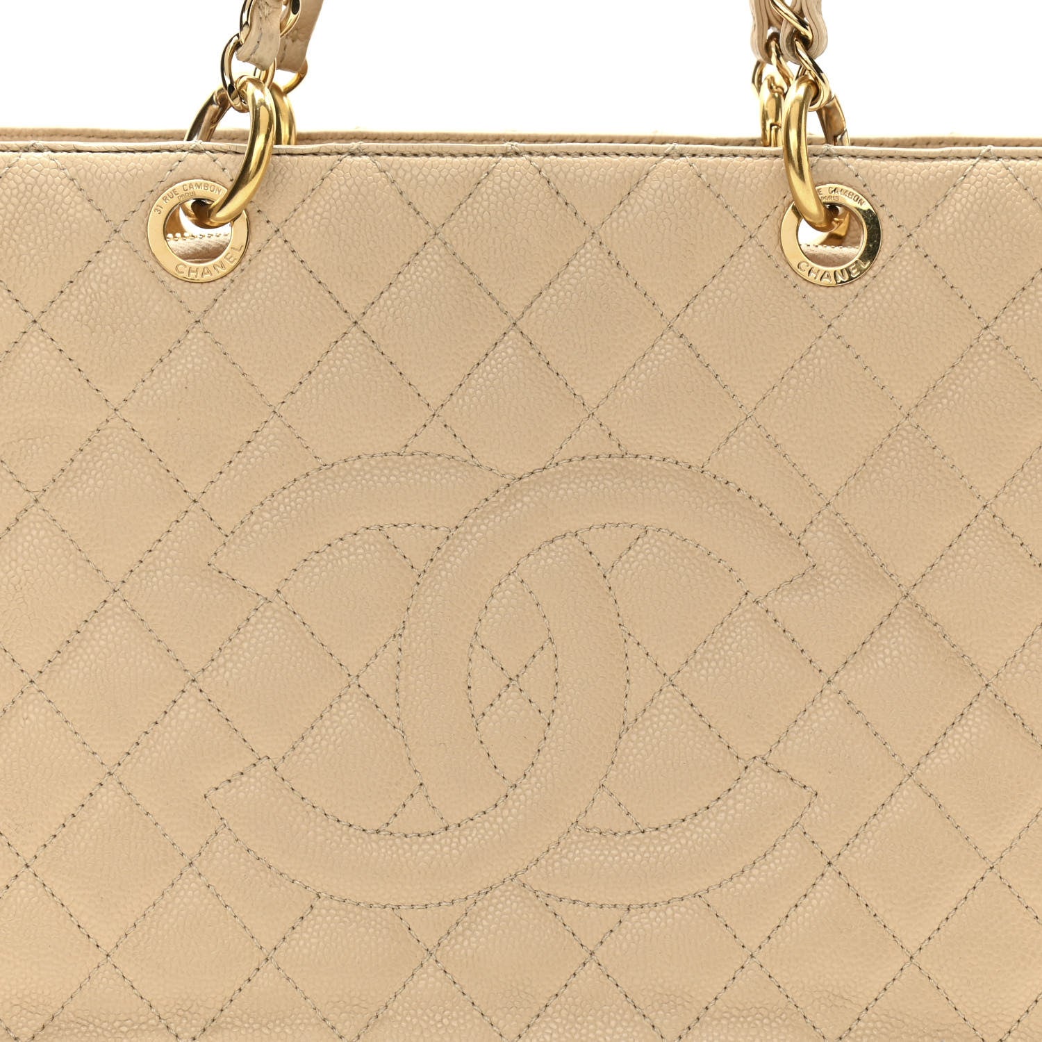 Chanel Caviar Quilted Grand Shopping Tote GST Beige Clair 7 of 15