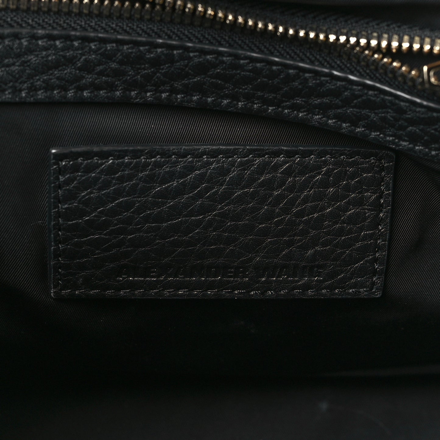 Pebbled Lambskin Rocco Black Pale Gold Hardware