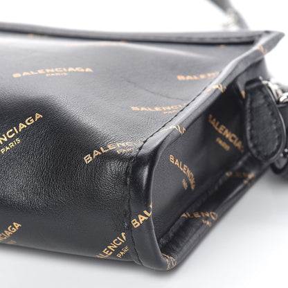 Balenciaga Calfskin Allover Logo Bazar Pochette Crossbody Black Gold 11 of 11