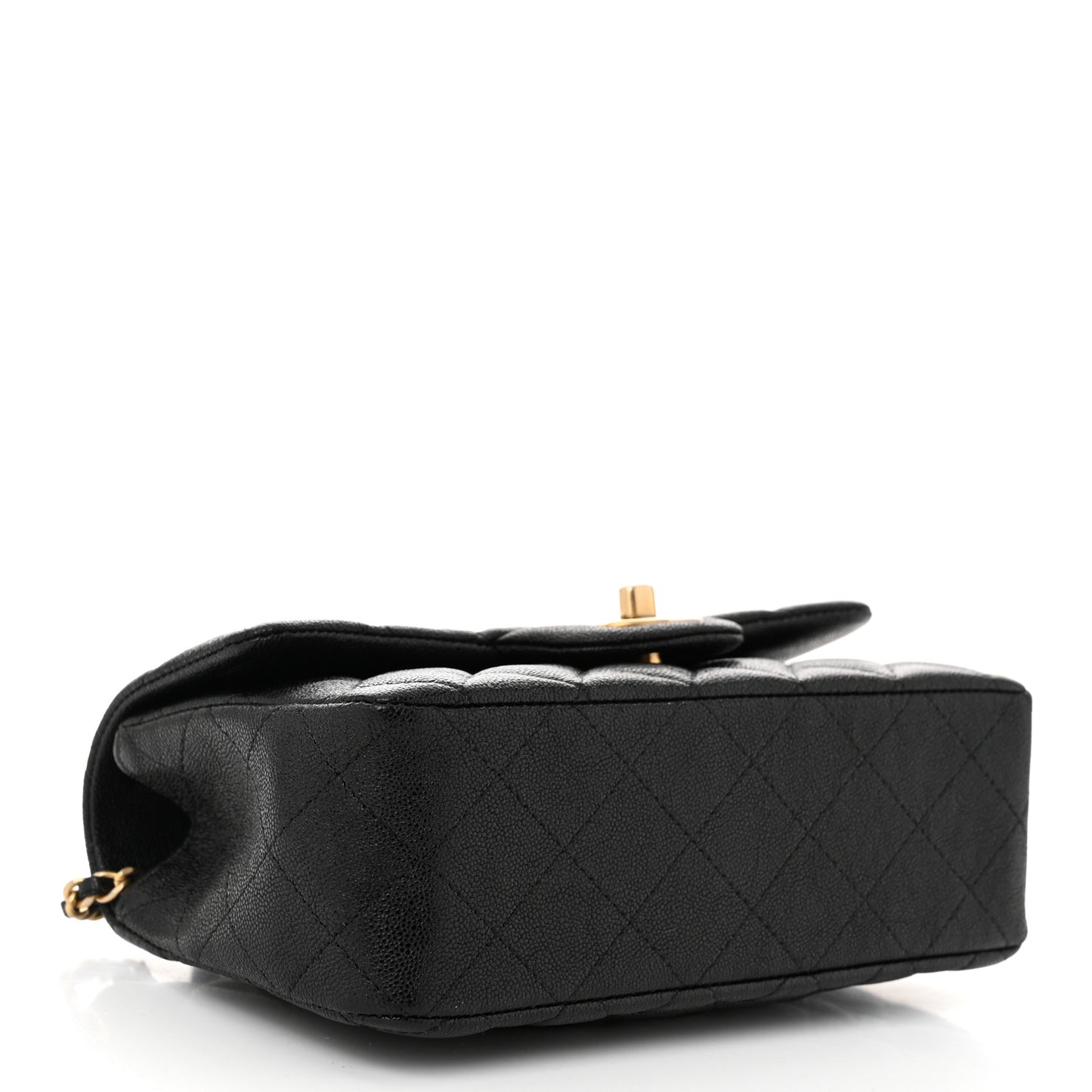 Caviar Quilted Mini Top Handle Rectangular Flap Black