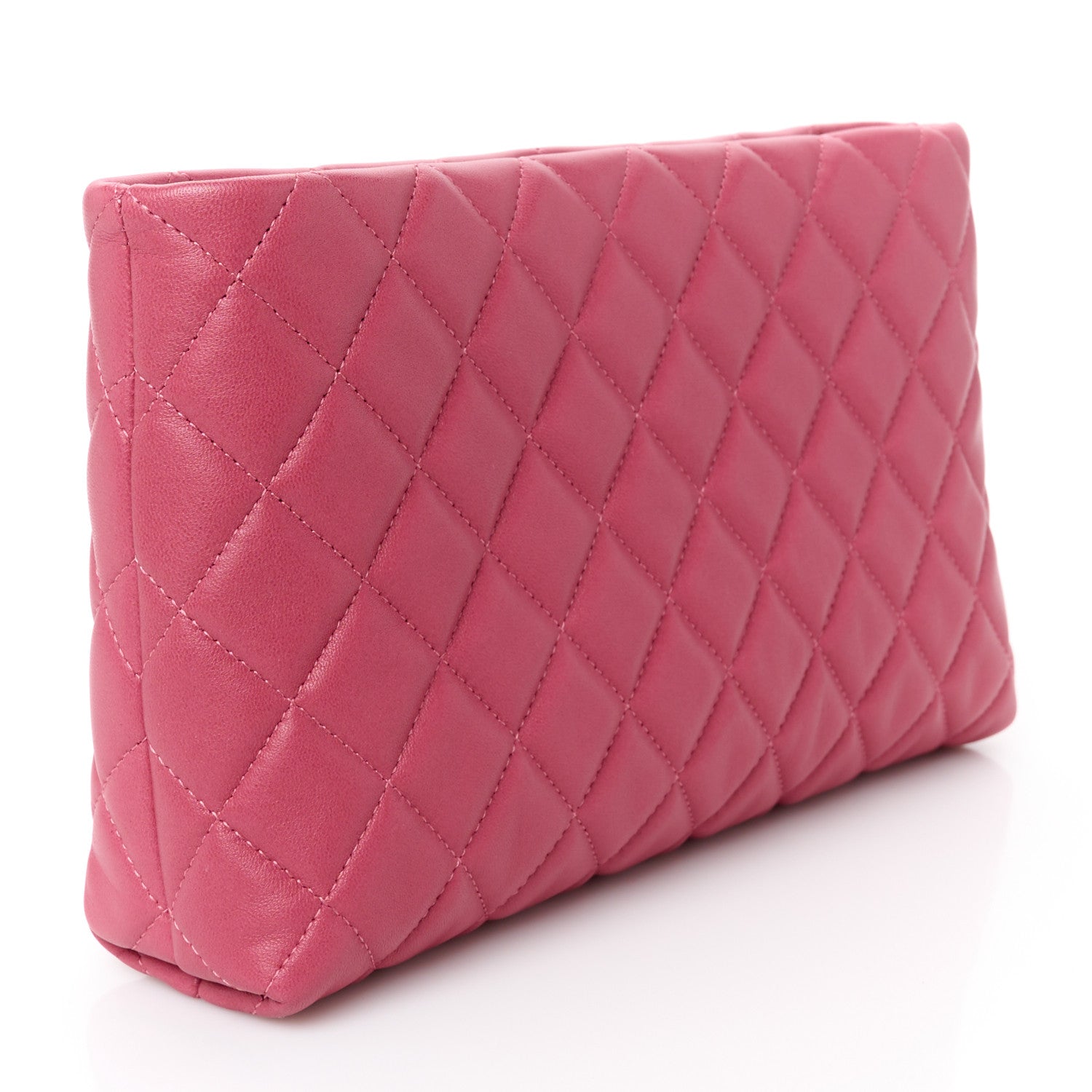 Chanel Lambskin Quilted Clutch Fuchsia 3 of 8