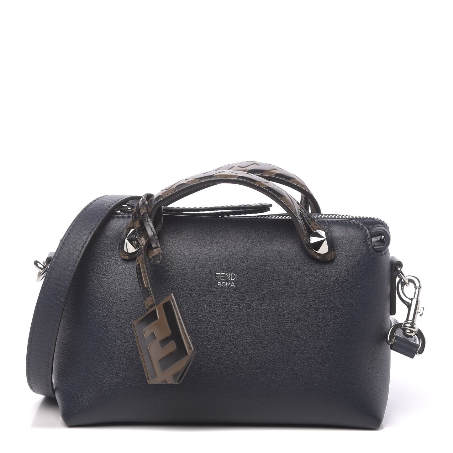 Vitello Dolce Bi-Color FF 1974 Embossed Mini By The Way Boston Bag Midnight Maya Black