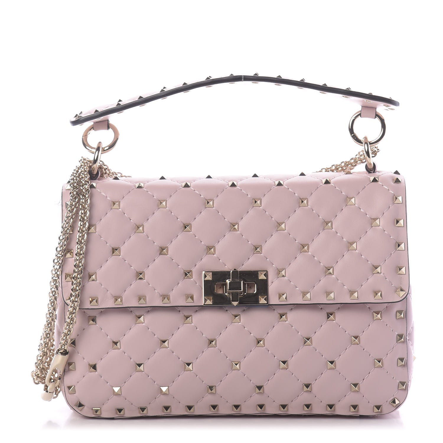 Valentino Garavani Nappa Medium Rockstud Spike Shoulder Bag Water Rose 1 of 10