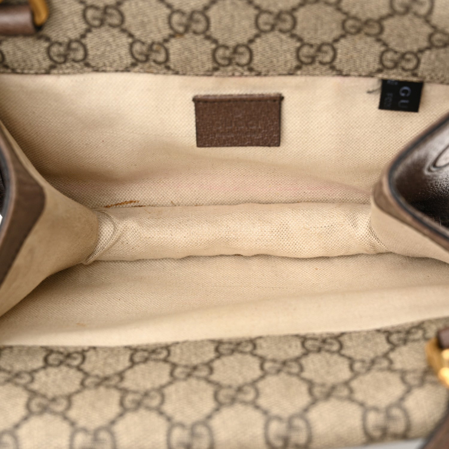 Gucci GG Supreme Monogram Web Small Neo Vintage Double Flap Messenger Bag Beige New Acero 5 of 16