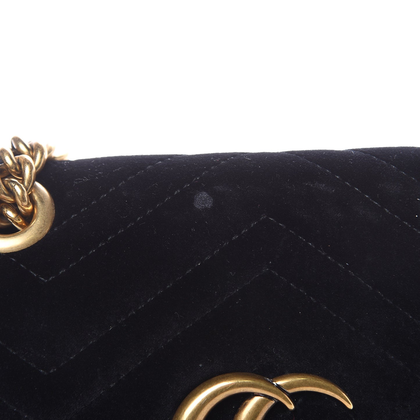 Velvet Matelasse Mini GG Marmont Shoulder Bag Black