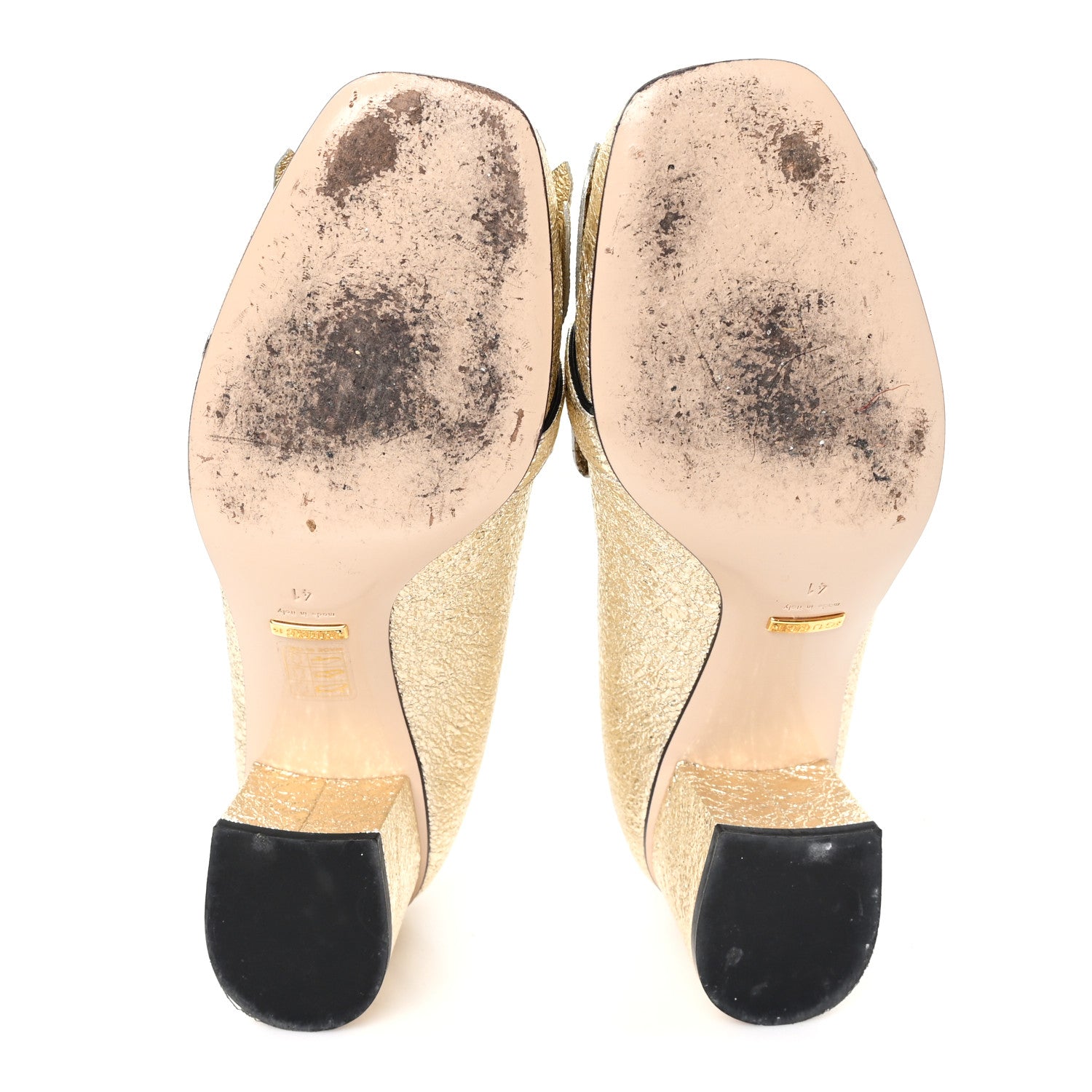 Gucci Galassia GG Marmont Fringe 50mm Loafer Pumps 41 Platino