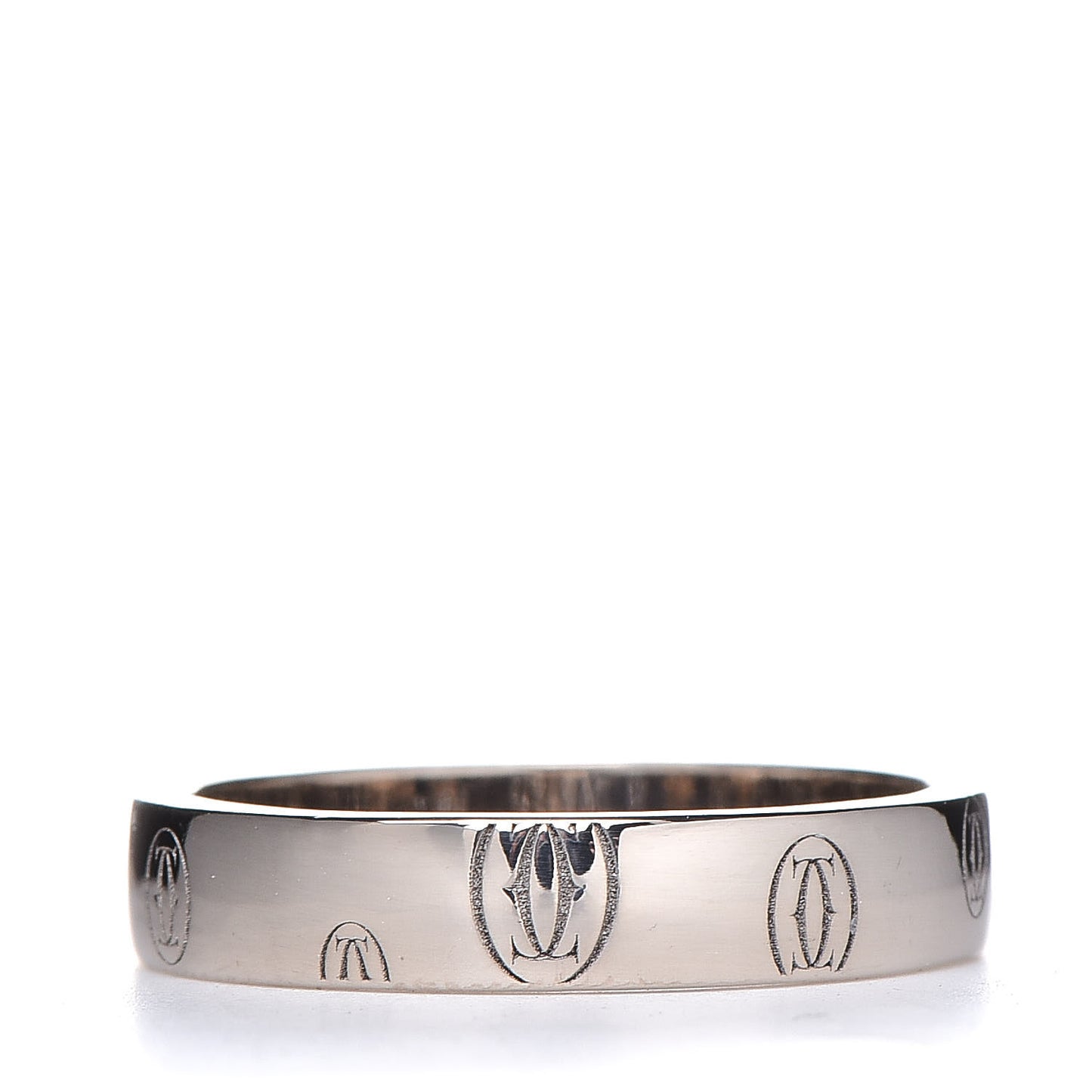18K White Gold 4mm Happy Birthday Band Ring 51 6
