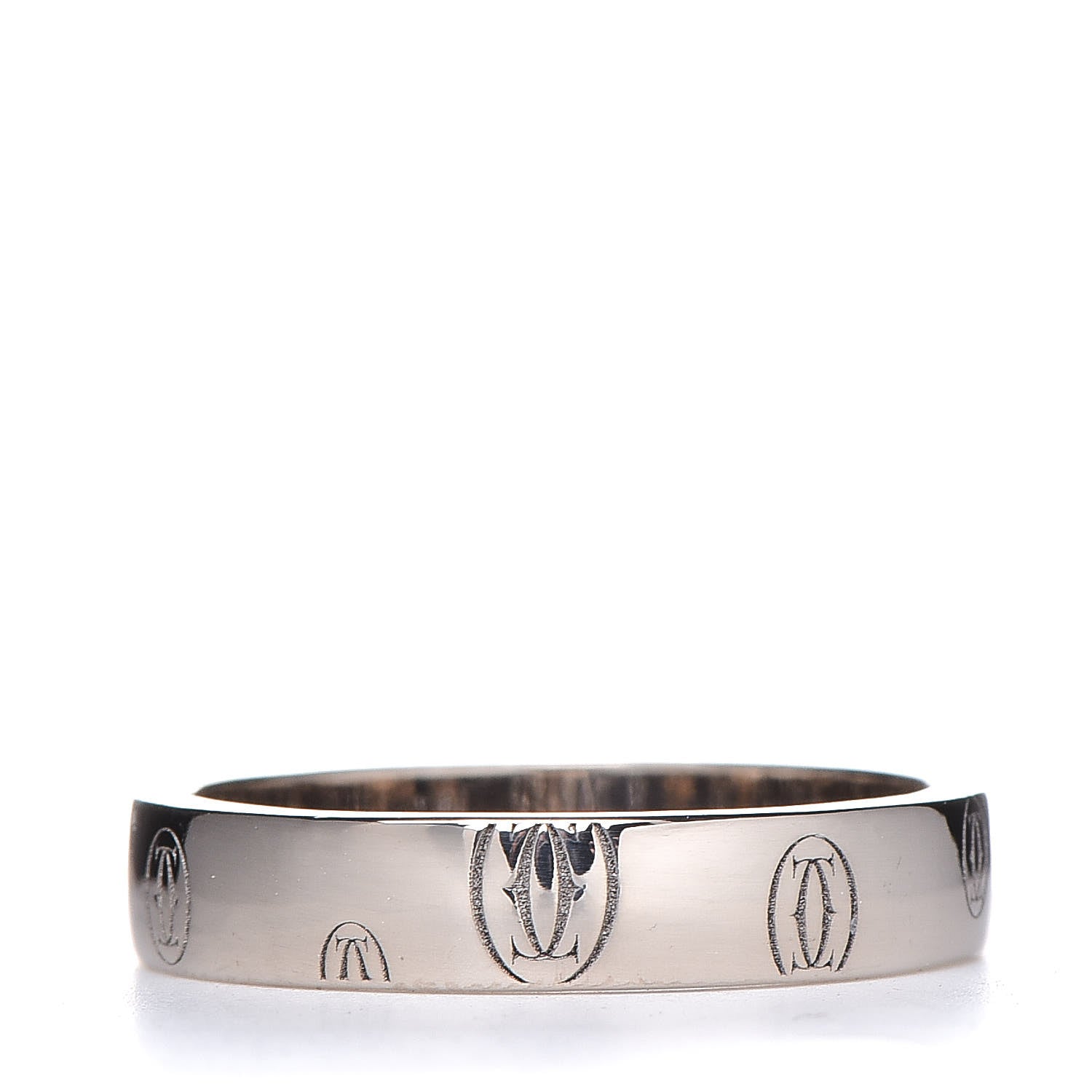 Cartier 18K White Gold 4mm Happy Birthday Band Ring 51 6 3 of 4